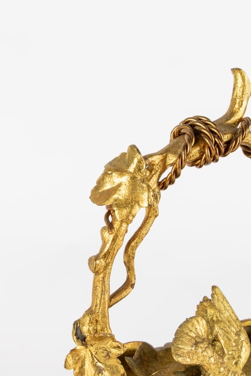 BRASS AESTHETIC MOVEMENT BIRD BASKET - 7