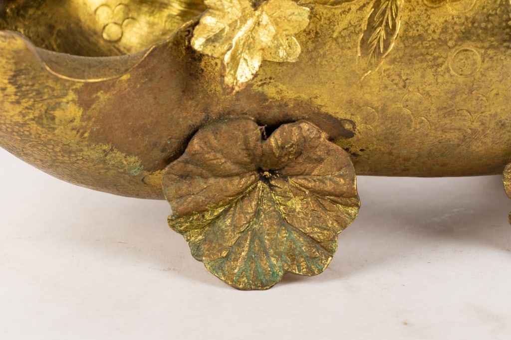 BRASS AESTHETIC MOVEMENT BIRD BASKET - 8