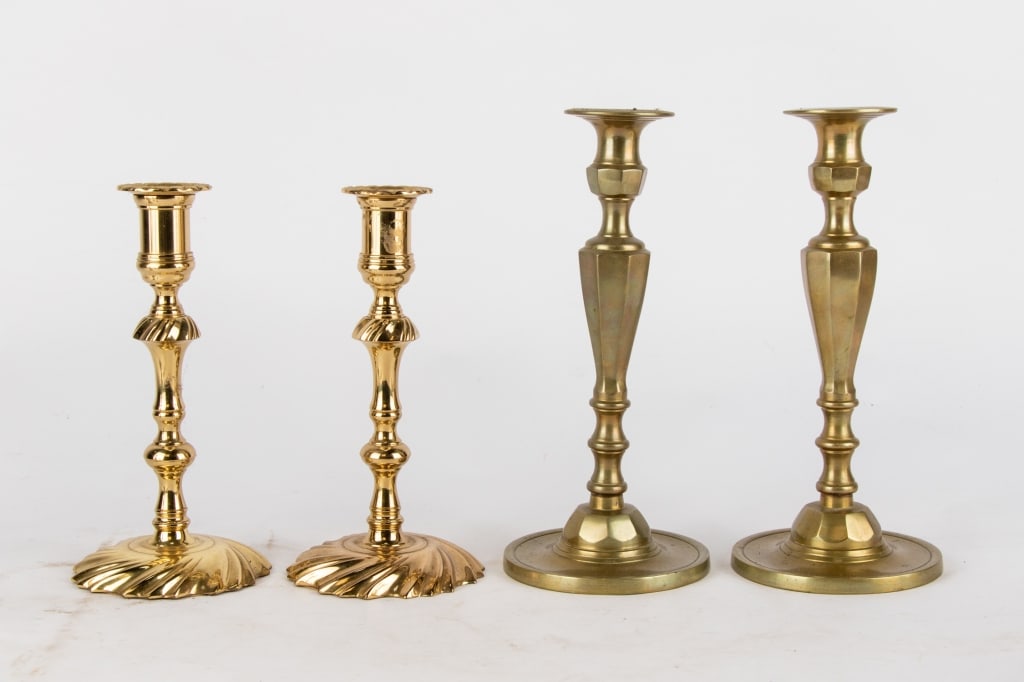 ASSORTED 12 BRASS CANDLESTICKS - 2