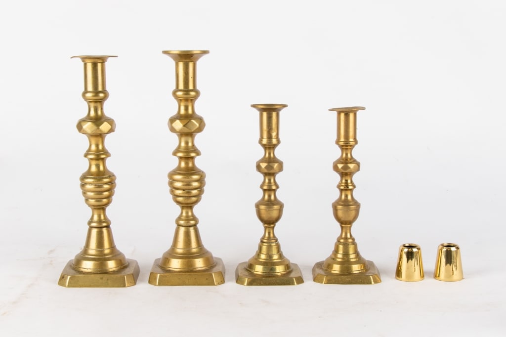 ASSORTED 12 BRASS CANDLESTICKS - 4
