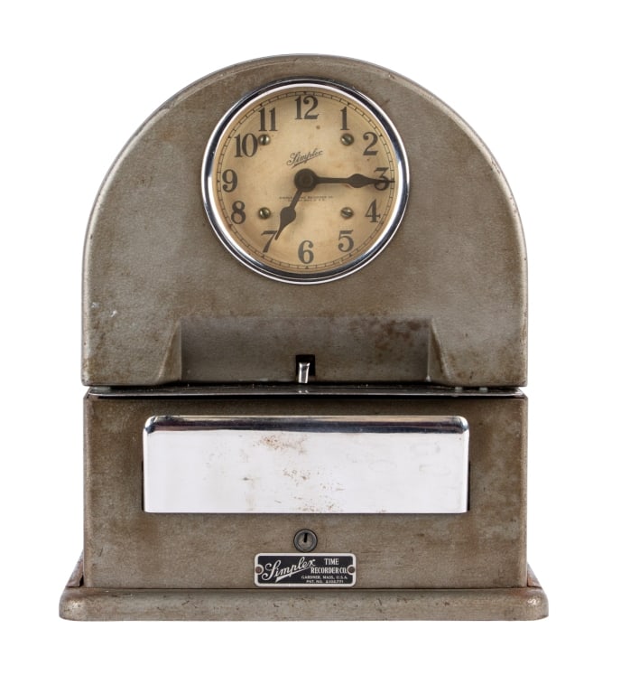 VINTAGE SIMPLEX TIME RECORDER (1 of 5)