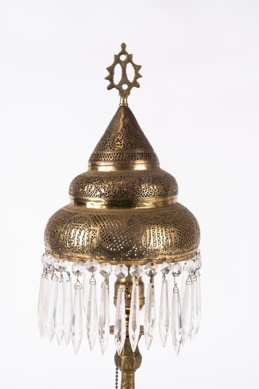 EARLY 20TH C. MOORISH BRASS TABLE LAMP - 2