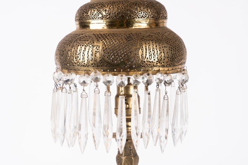 EARLY 20TH C. MOORISH BRASS TABLE LAMP - 3