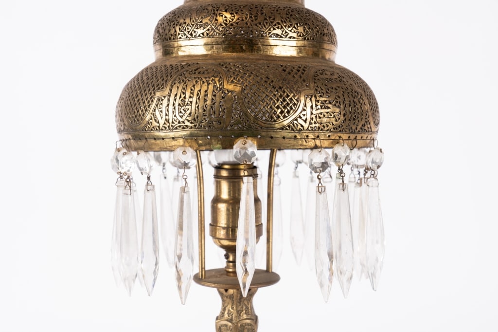 EARLY 20TH C. MOORISH BRASS TABLE LAMP - 6