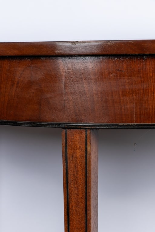 GEORGE III STYLE INLAID DEMILUNE CONSOLE TABLE - 3