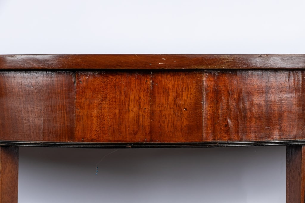 GEORGE III STYLE INLAID DEMILUNE CONSOLE TABLE - 4