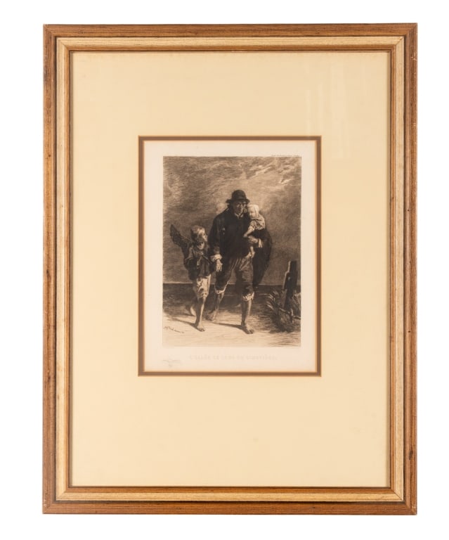 JOSEF ISRAELS, THE BEREAVED FISHERMAN: Josef Israels, The Bereaved Fisherman. Approximate dimensions: h. 27", w. 20.75", d. 0.75" Disclaimer: Participating bidders must have a credit card on file with LiveAuctioneers in order for their