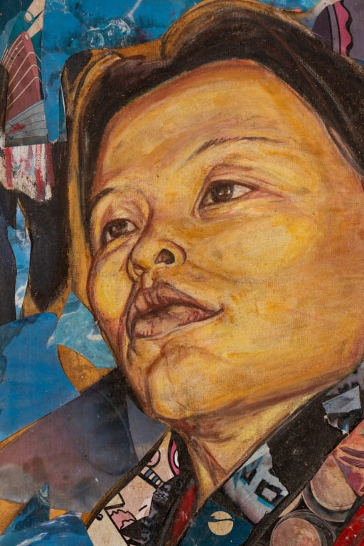 'DO NOT DISTURB' MM COLLAGE ON CANVAS, 2002 - 4