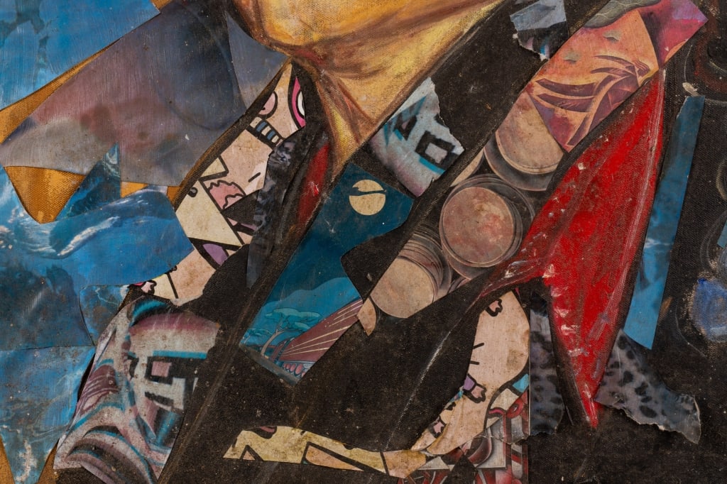 'DO NOT DISTURB' MM COLLAGE ON CANVAS, 2002 - 5