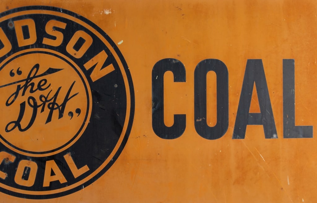 HUDSON COAL PAINTED METAL ADVERTISING SIGN - 5