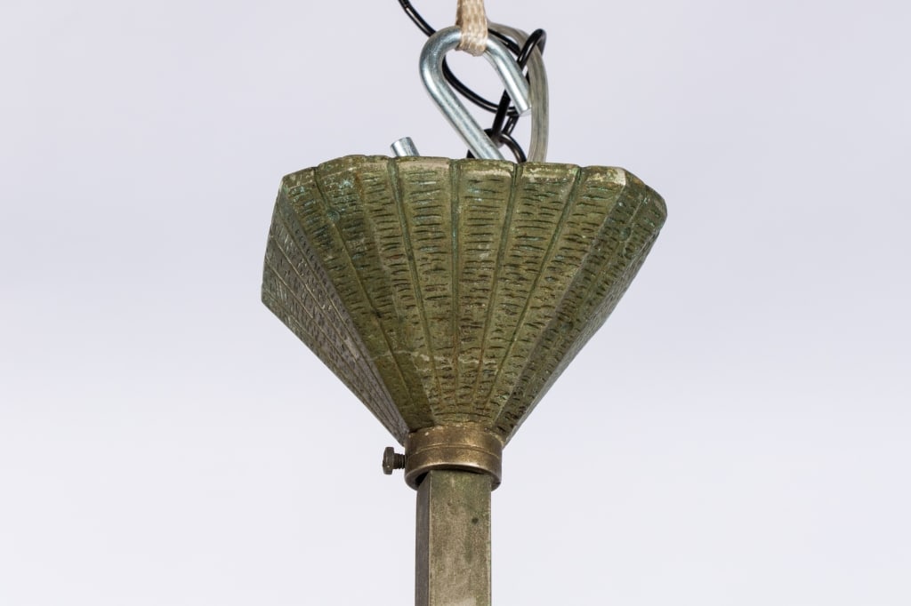ART DECO FROSTED GLASS PENDANT LIGHT - 10