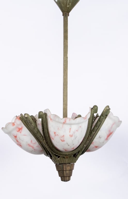 ART DECO FROSTED GLASS PENDANT LIGHT - 5