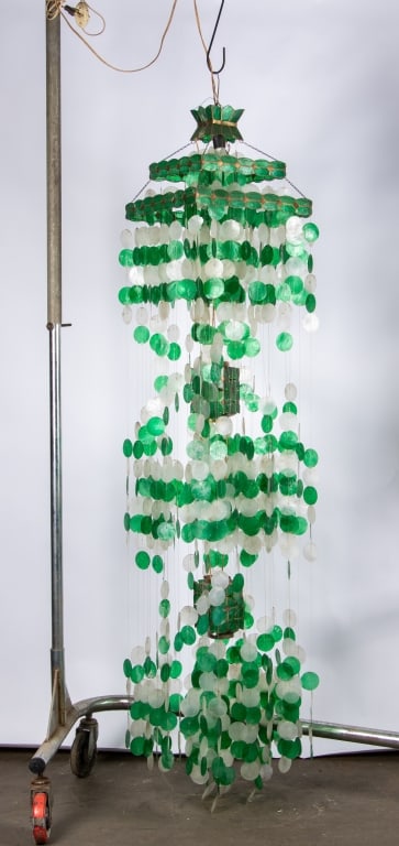 VINTAGE CAPIZ SHELL WATERFALL CHANDELIER - 2