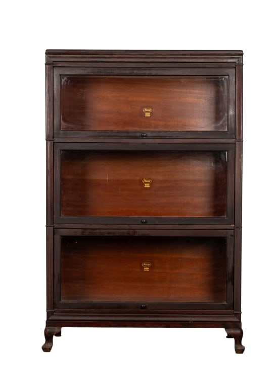 MACEY BARRISTER BOOKCASE: Macey barrister bookcase. Approximate dimensions: h. 54", w. 35", d. 12" Disclaimer: Participating bidders must have a credit card on file with LiveAuctioneers in order for their bidding registration