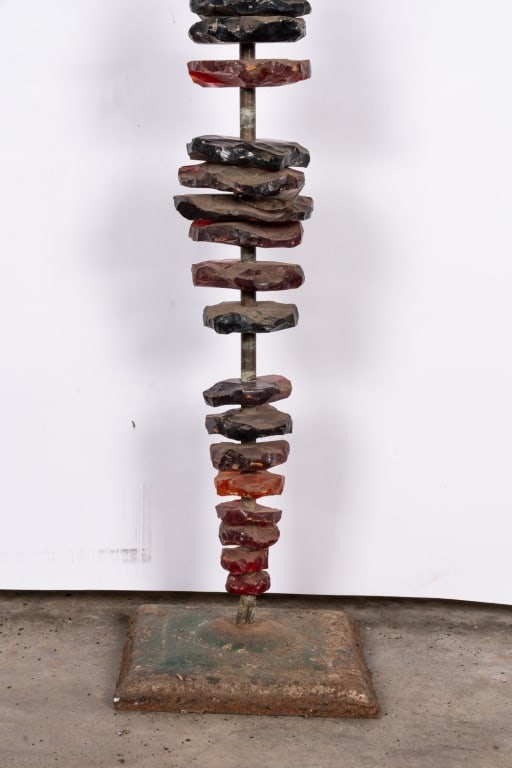 GLASS & METAL GARDEN SCULPTURE - 4
