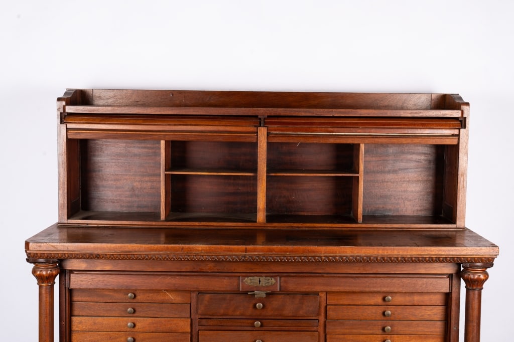 ANTIQUE MAHOGANY DENTAL CABINET - 6