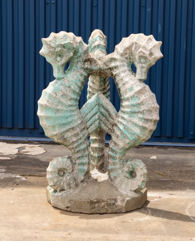 CONCRETE SEAHORSE TABLE OR BIRD BATH BASE - 2