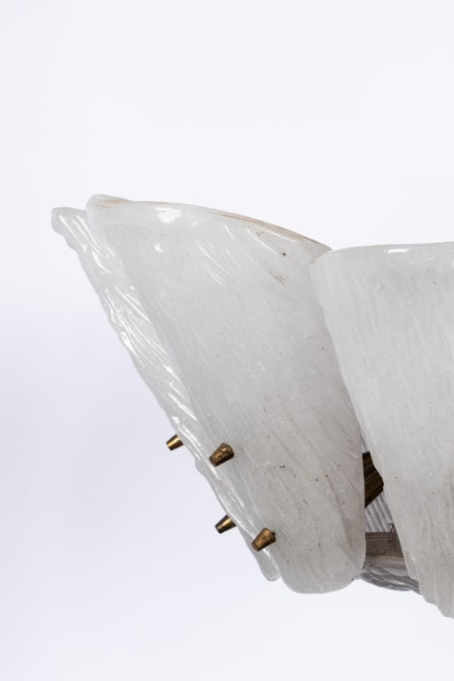 MID-CENTURY J. T. KALMAR STYLE GLASS CHANDELIER - 4