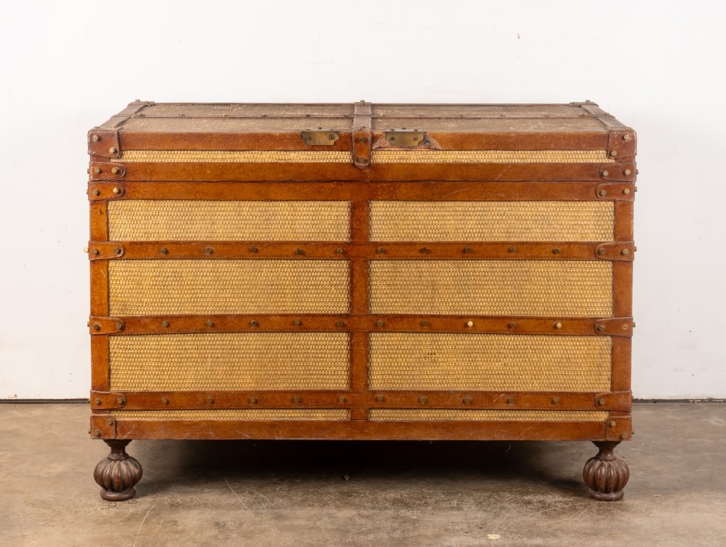 MAITLAND SMITH LEATHER-BOUND TRUNK - 2