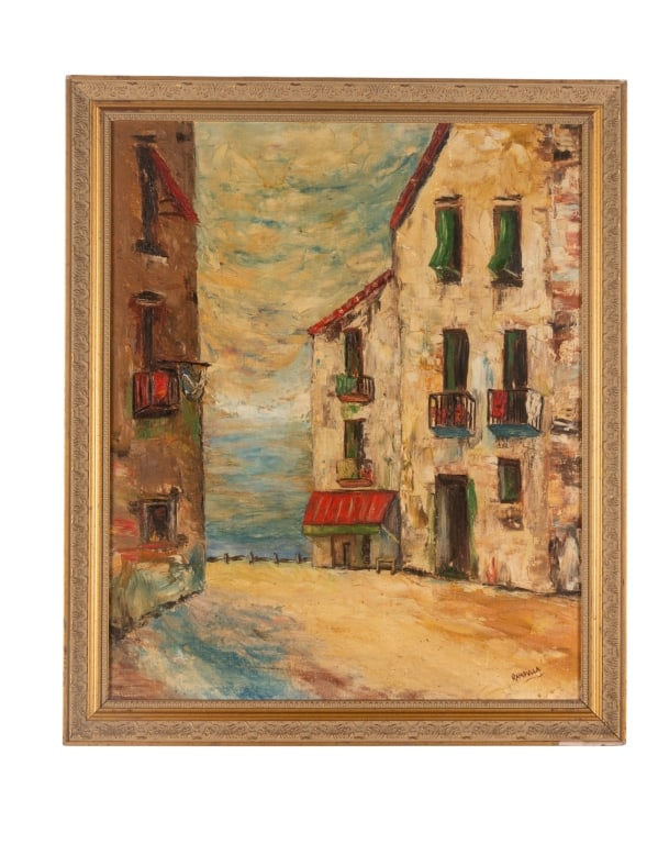 RAMPULLA, CITYSCAPE, OIL ON BOARD (1 of 7)