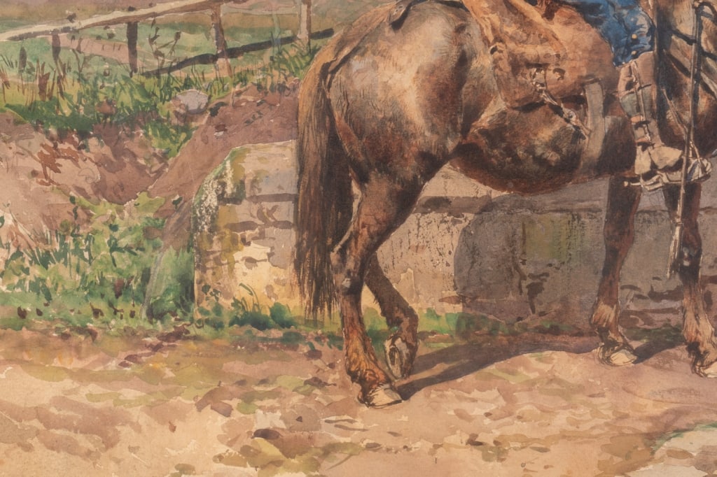 ENRICO COLEMAN, HORSEMAN, WATERCOLOR ON PAPER - 6