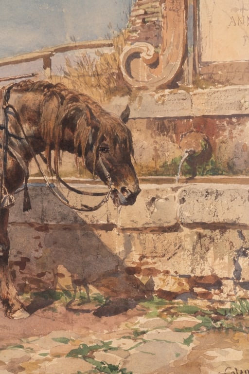 ENRICO COLEMAN, HORSEMAN, WATERCOLOR ON PAPER - 7