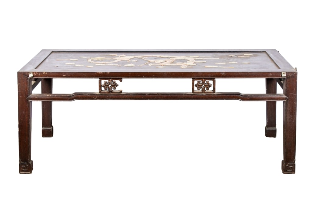 CHINESE HARDSTONE DRAGON MOTIF COFFEE TABLE (1 of 8)