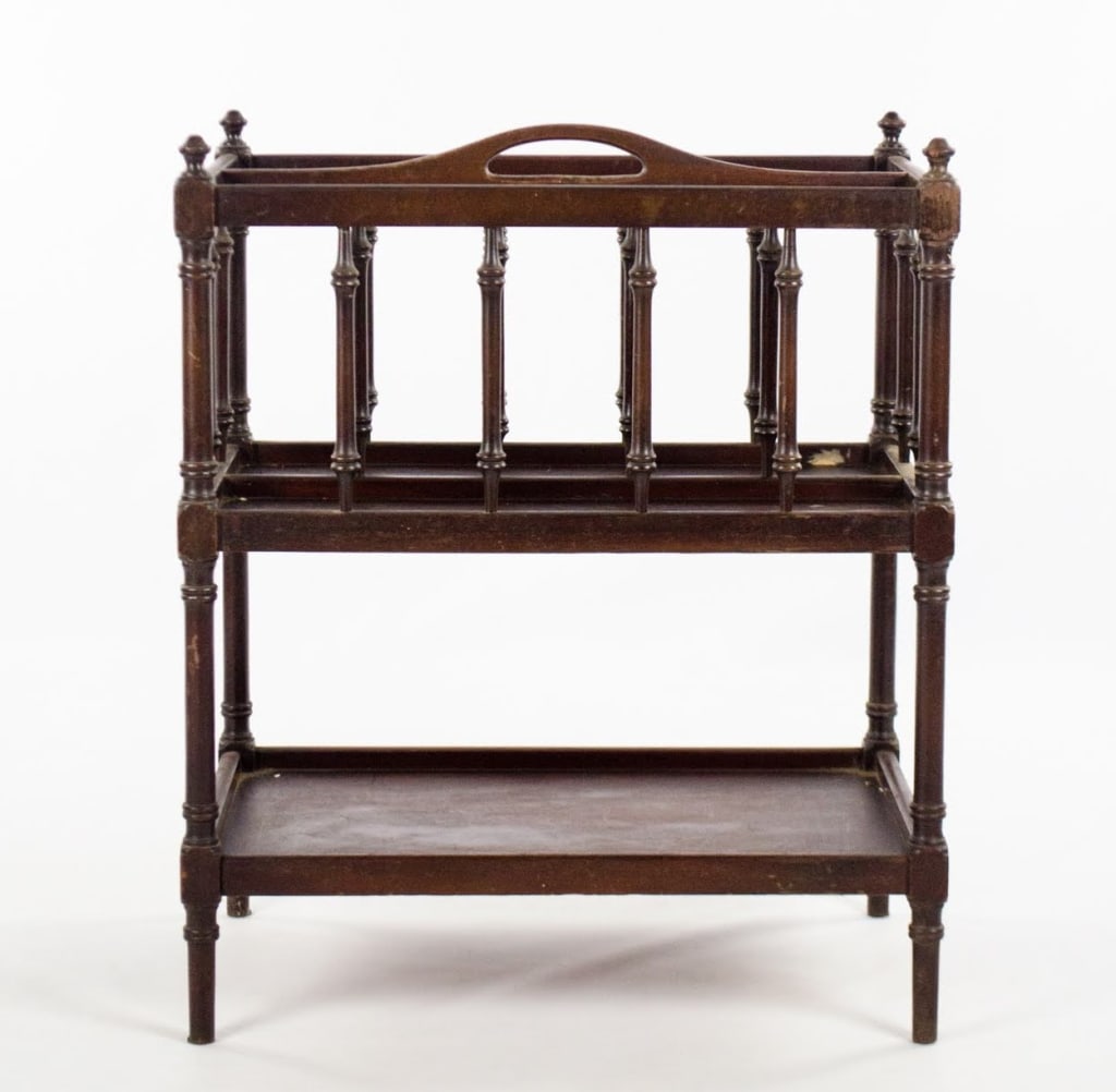 TWO-TIER WOOD MAGAZINE RACK/STAND - 2