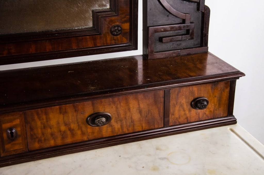 VICTORIAN MARBLE TOP DRESSER - 7