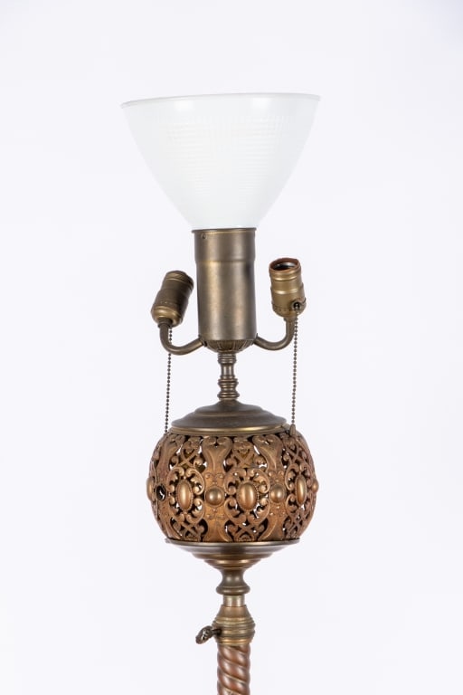 VICTORIAN TORCHERE WITH MARBLE SHELF - 2