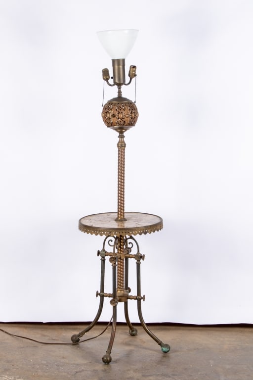VICTORIAN TORCHERE WITH MARBLE SHELF - 6