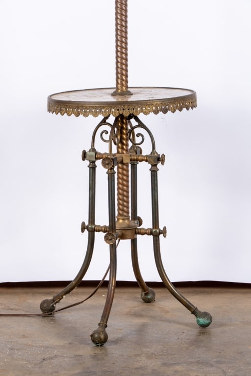 VICTORIAN TORCHERE WITH MARBLE SHELF - 7