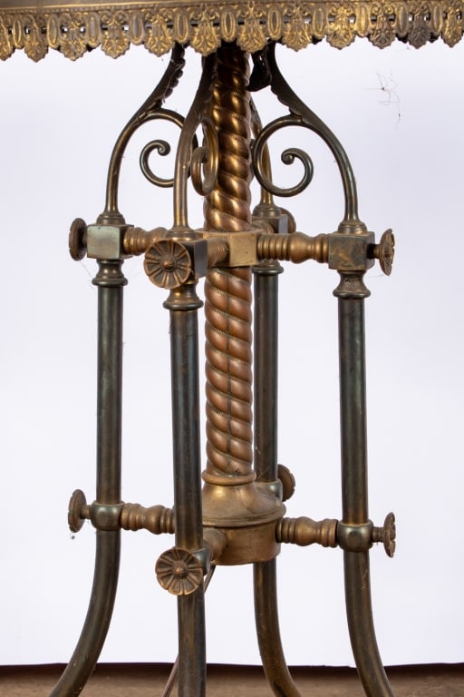 VICTORIAN TORCHERE WITH MARBLE SHELF - 8