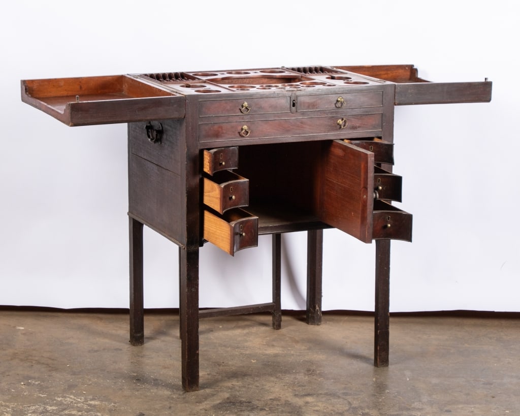 EDWARDIAN STYLE OAK METAMORPHIC COCKTAIL CABINET - 2