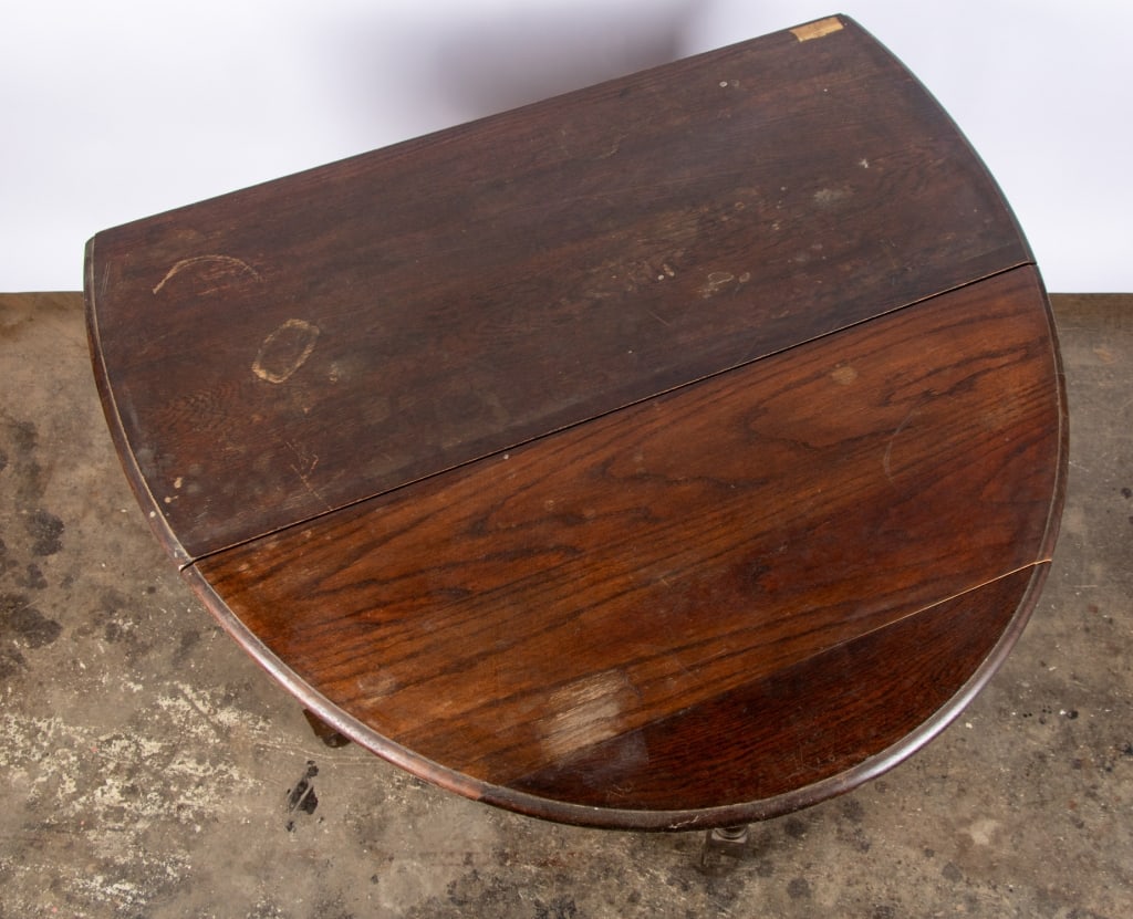 ENGLISH OAK BARLEY TWIST DROP LEAF TABLE - 5