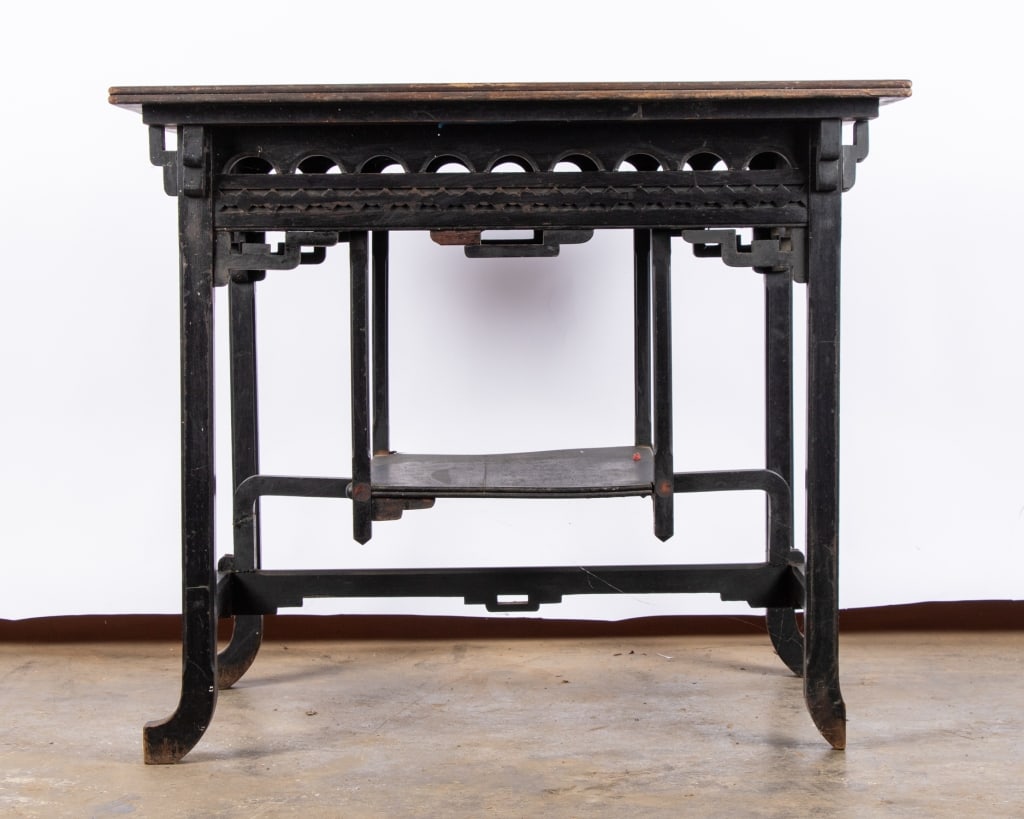 AESTHETIC MOVEMENT EBONIZED CENTER TABLE - 2