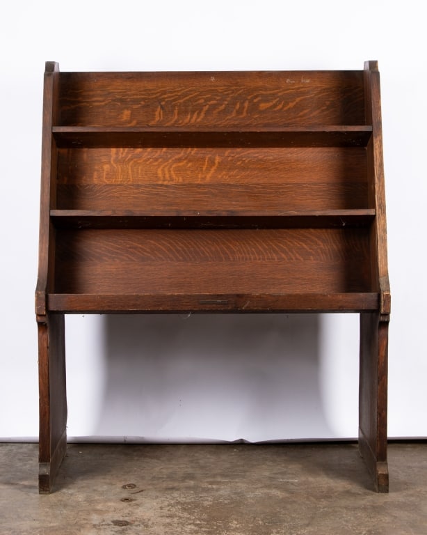 EARLY 20TH CENTURY LIBRARY BUREAU MAKERS OAK BOOK DISPLAY - 2
