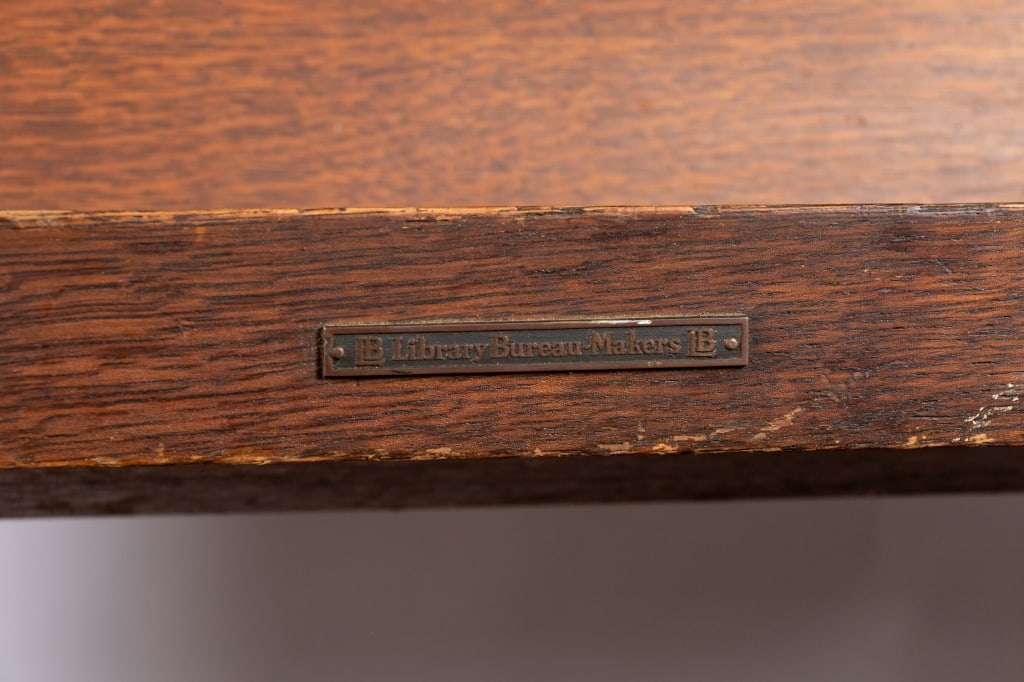 EARLY 20TH CENTURY LIBRARY BUREAU MAKERS OAK BOOK DISPLAY - 7