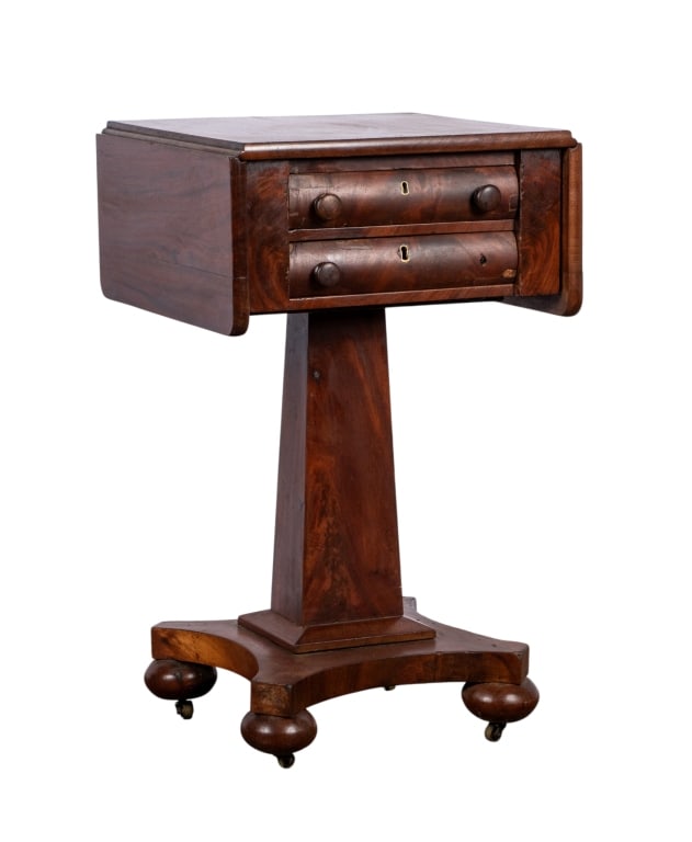 EMPIRE STYLE MAHOGANY DROP LEAF SIDE TABLE (1 of 8)
