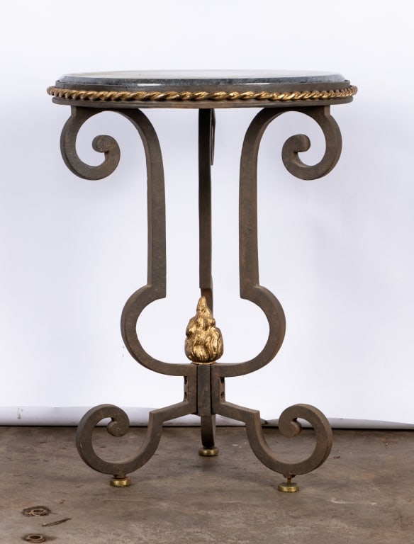 20TH CENTURY MARBLE TOP ACCENT TABLE WITH ROPE MOT - 2