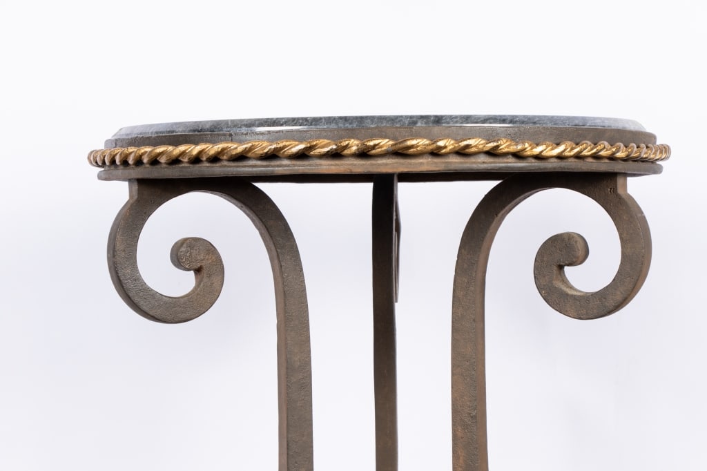 20TH CENTURY MARBLE TOP ACCENT TABLE WITH ROPE MOT - 4