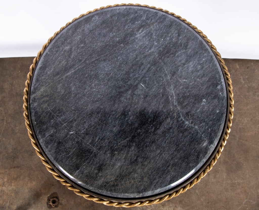 20TH CENTURY MARBLE TOP ACCENT TABLE WITH ROPE MOT - 6