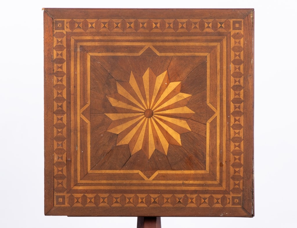 19TH CENTURY AMERICAN INLAID TILT TOP TABLE - 3