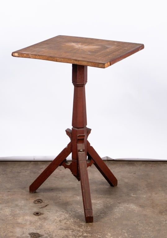 19TH CENTURY AMERICAN INLAID TILT TOP TABLE - 5