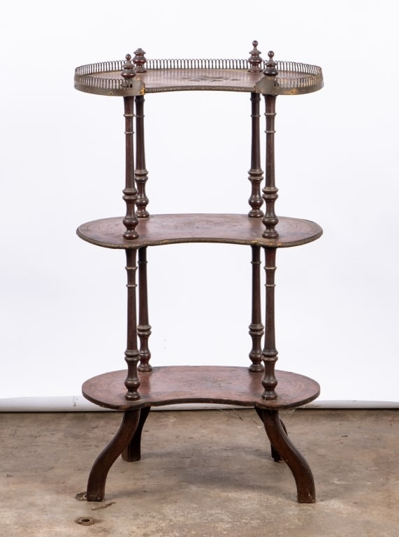 REGENCY FLORAL MARQUETRY INLAY SHELF - 2