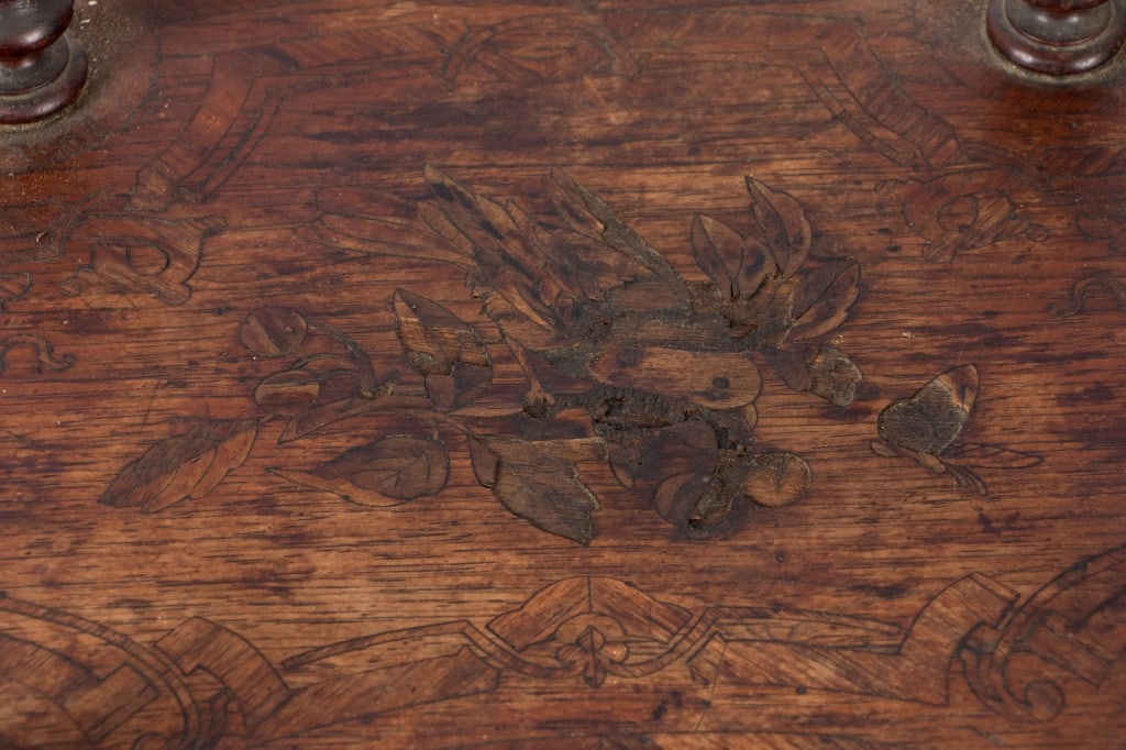 REGENCY FLORAL MARQUETRY INLAY SHELF - 6