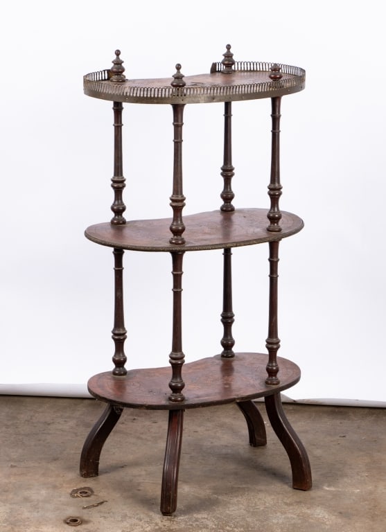 REGENCY FLORAL MARQUETRY INLAY SHELF - 7