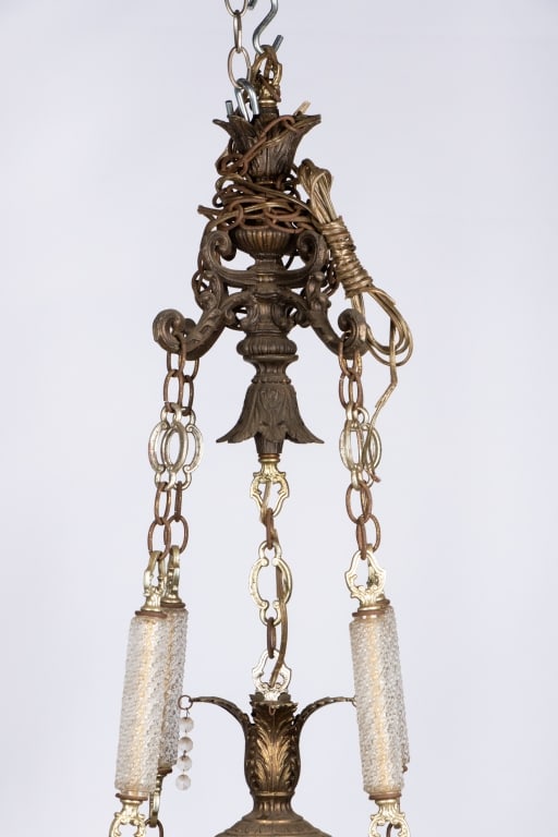 HOLLYWOOD REGENCY BRASS HANGING PENDANT LIGHT - 3