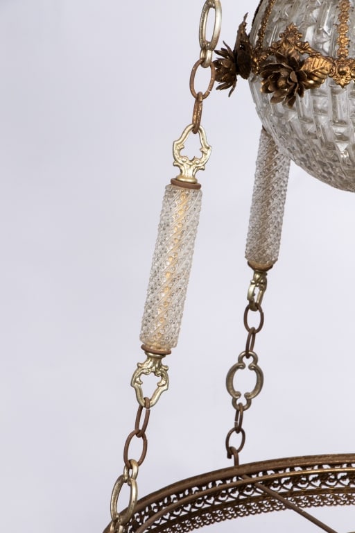 HOLLYWOOD REGENCY BRASS HANGING PENDANT LIGHT - 5