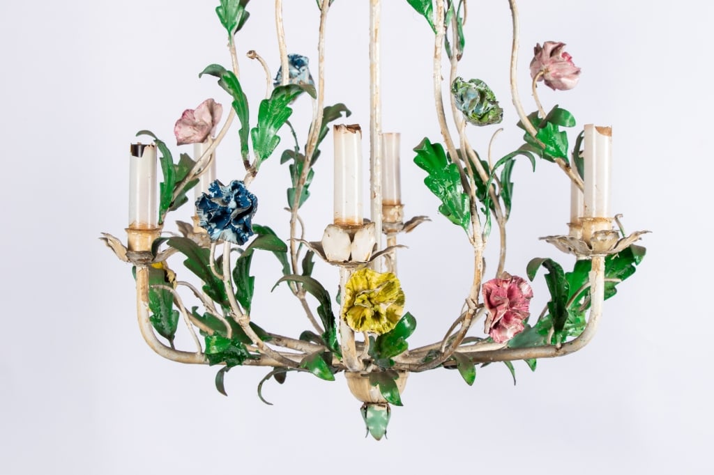 VINTAGE ITALIAN TOLEWARE CHANDELIER - 2